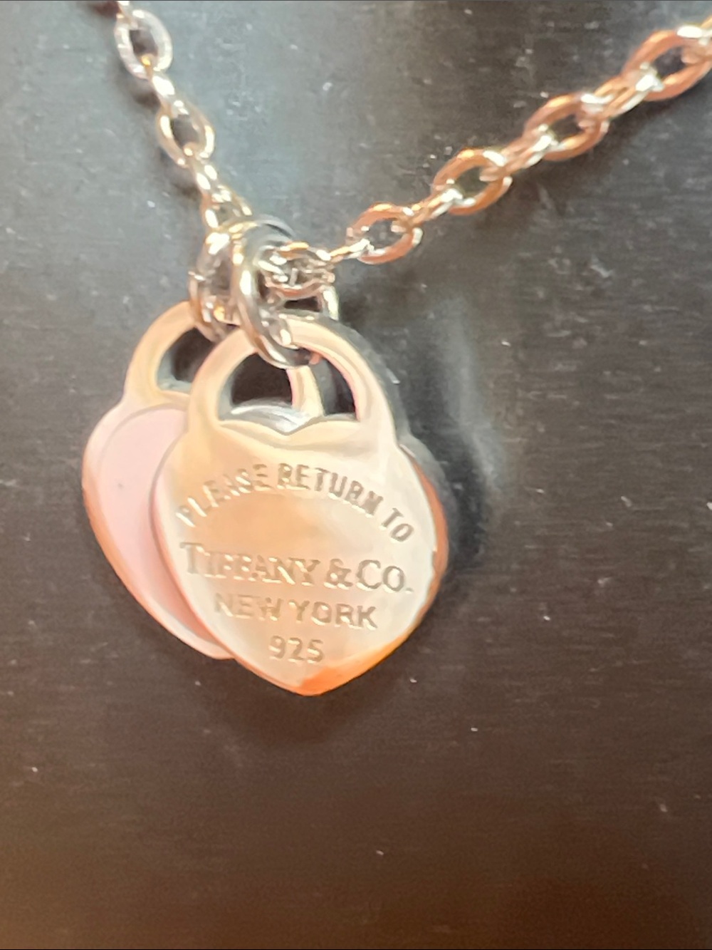 Heart Tag Necklace with Pink Accent - Picture 3 of 6